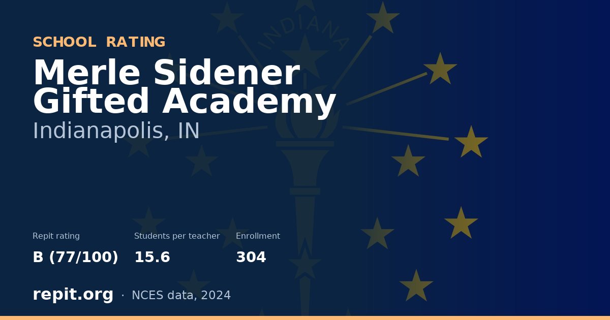 Merle Sidener Gifted Academy, Indianapolis, IN — Repit school rating B (77/100)