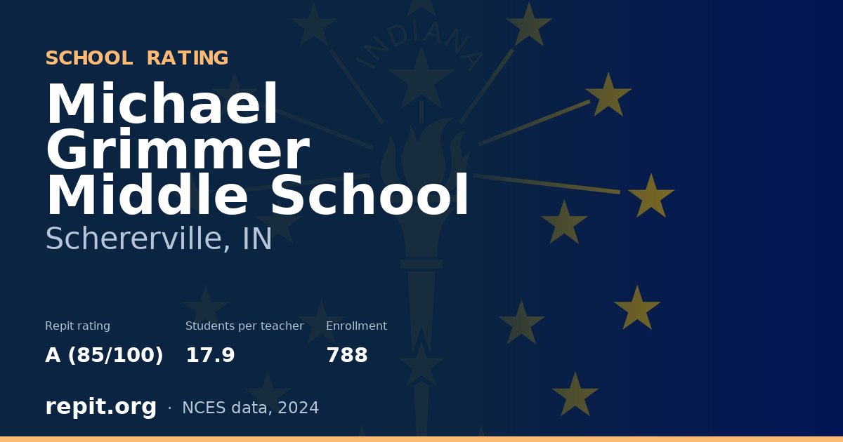 Michael Grimmer Middle School, Schererville, IN — Repit school rating A (85/100)