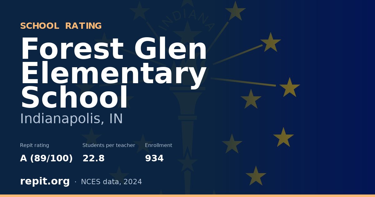 Forest Glen Elementary School, Indianapolis, IN — Repit school rating A (89/100)