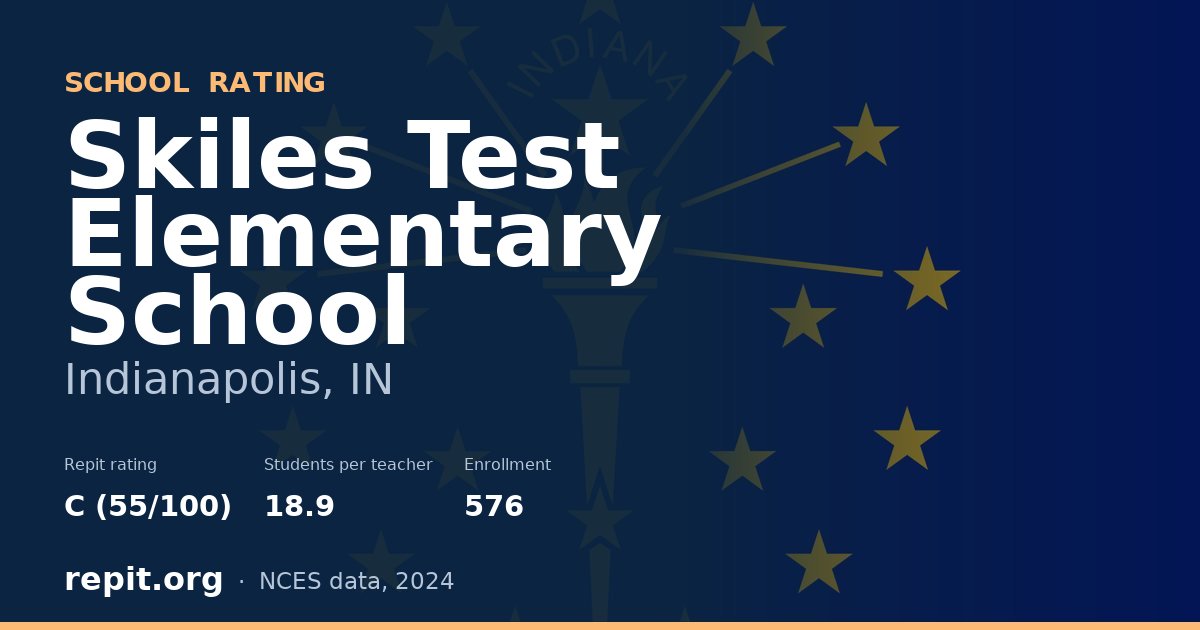 Skiles Test Elementary School, Indianapolis, IN — Repit school rating C (55/100)