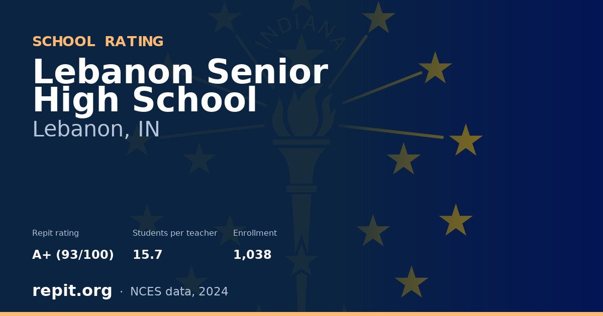 Lebanon Senior High School, Lebanon, IN — Repit school rating A+ (93/100)