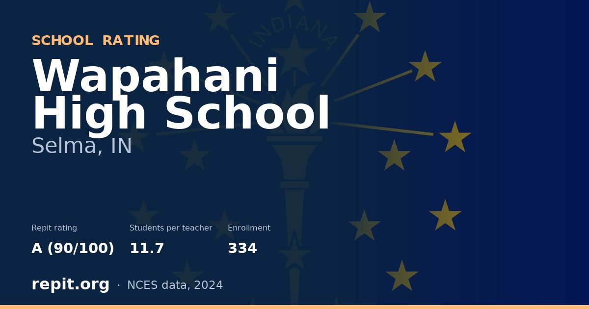 Wapahani High School, Selma, IN — Repit school rating A (90/100)