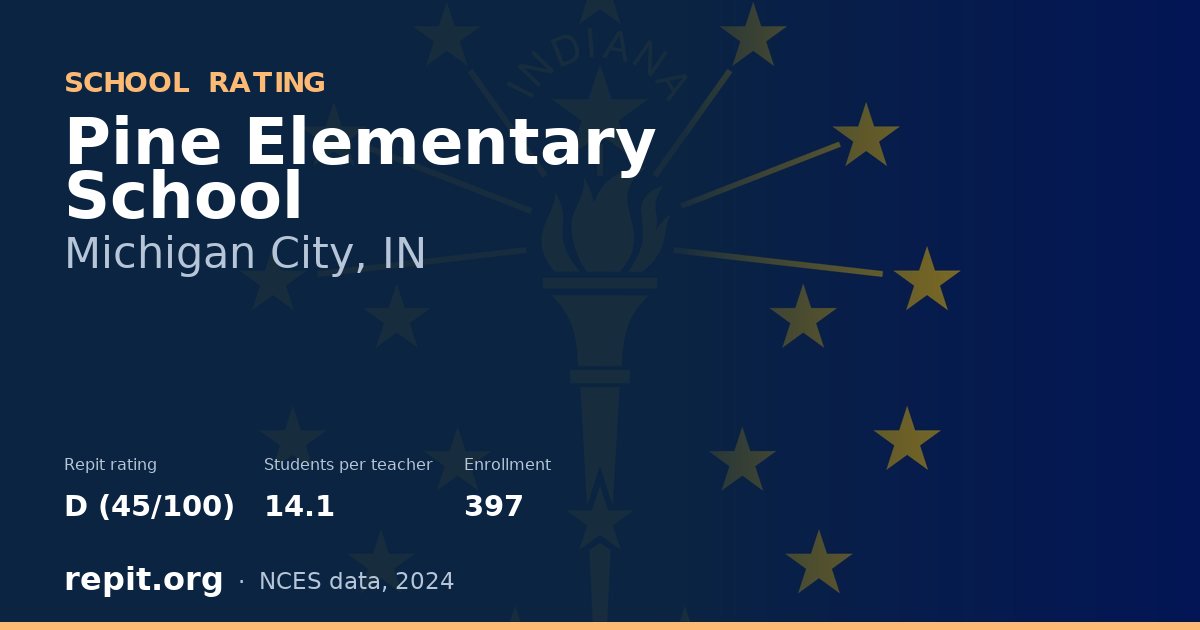 Pine Elementary School, Michigan City, IN — Repit school rating D (45/100)