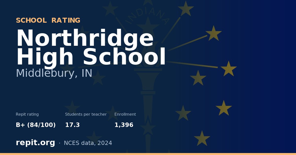 Northridge High School, Middlebury, IN — Repit school rating B+ (84/100)
