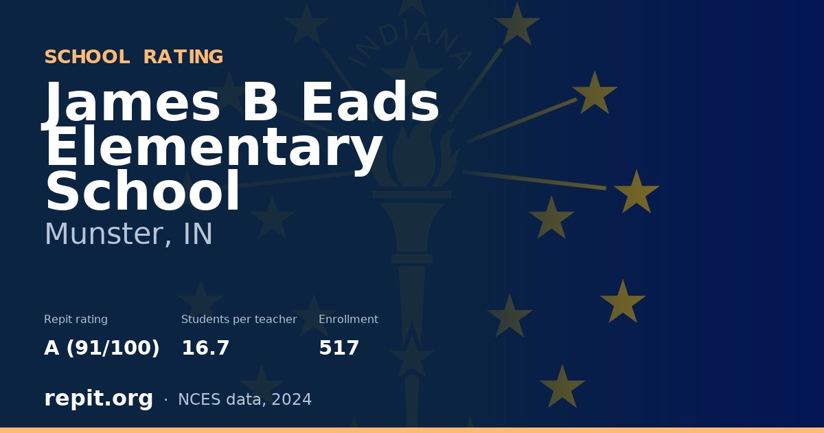James B Eads Elementary School, Munster, IN — Repit school rating A (91/100)