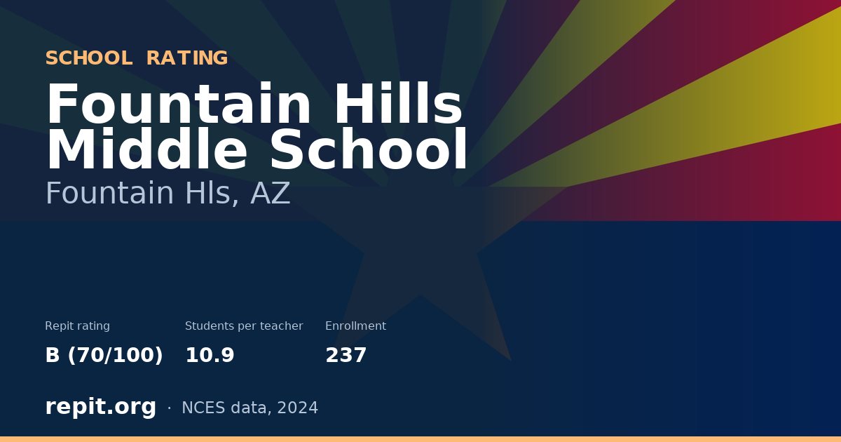 Fountain Hills Middle School, Fountain Hls, AZ — Repit school rating B (70/100)