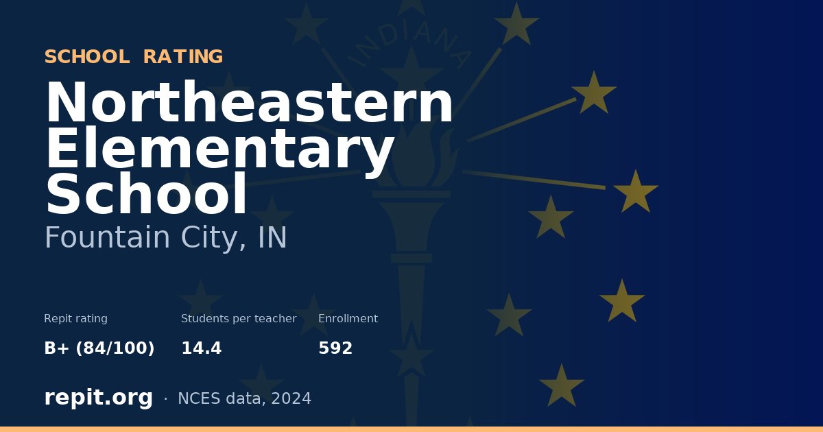 Northeastern Elementary School, Fountain City, IN — Repit school rating B+ (84/100)