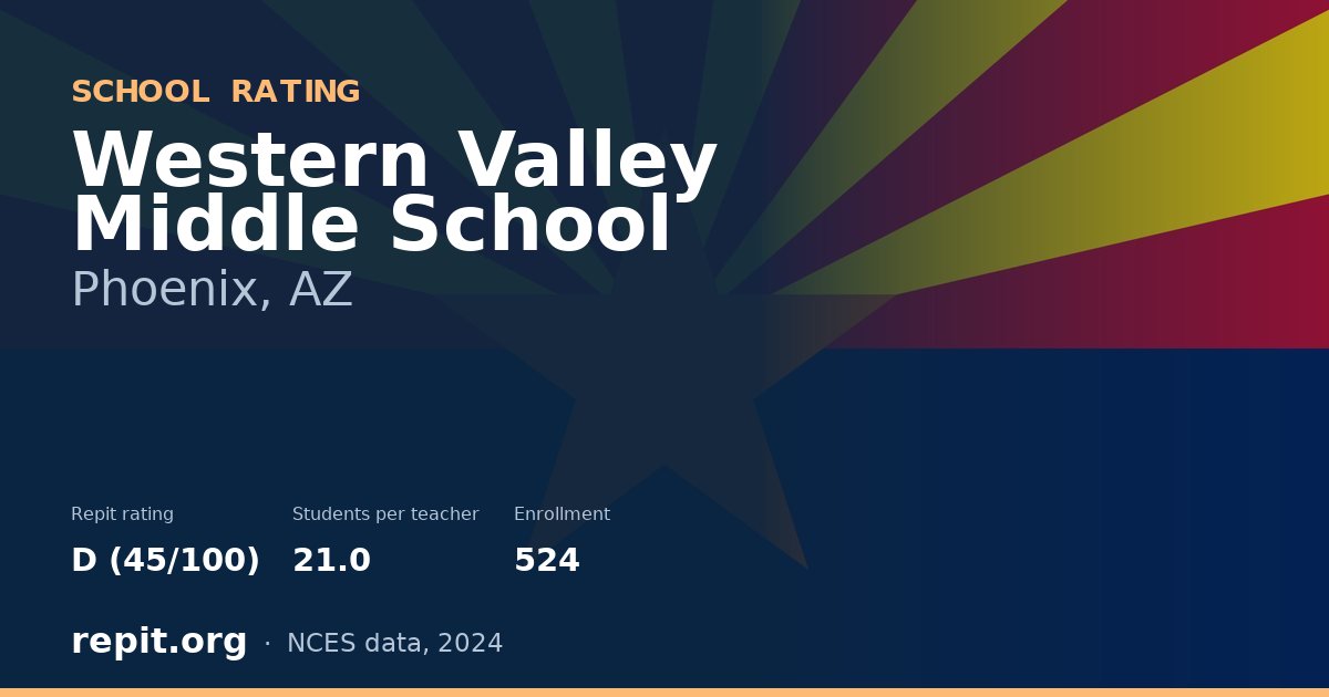 Western Valley Middle School, Phoenix, AZ — Repit school rating D (45/100)