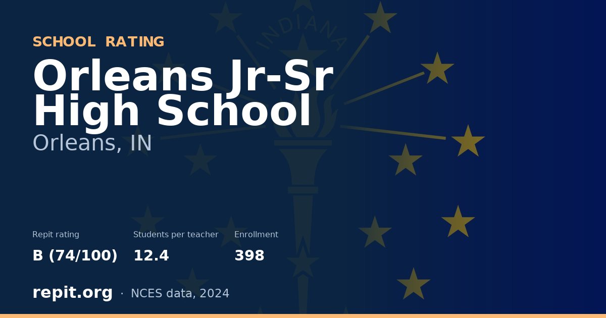 Orleans Jr-Sr High School, Orleans, IN — Repit school rating B (74/100)