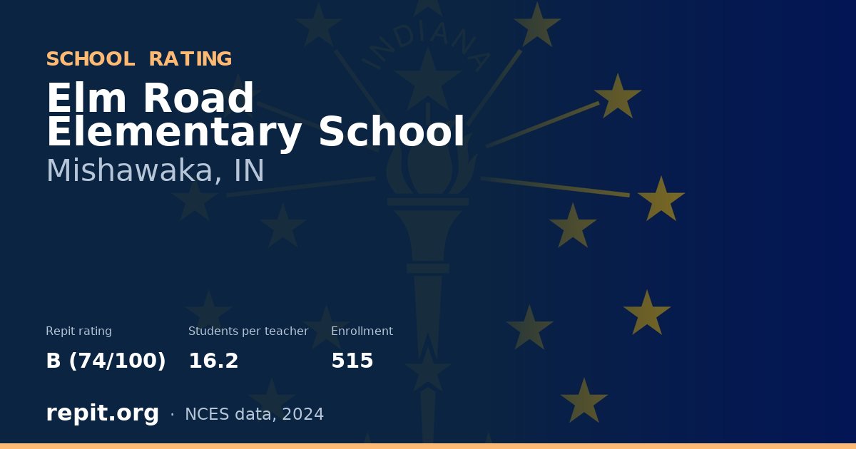 Elm Road Elementary School, Mishawaka, IN — Repit school rating B (74/100)