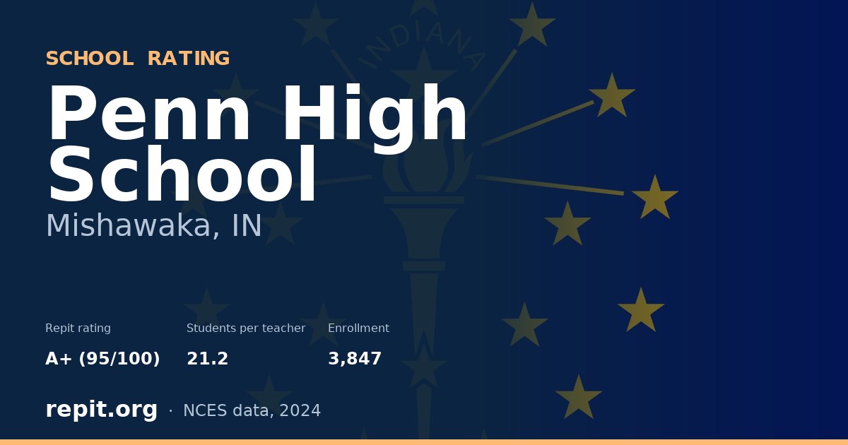Penn High School, Mishawaka, IN — Repit school rating A+ (95/100)