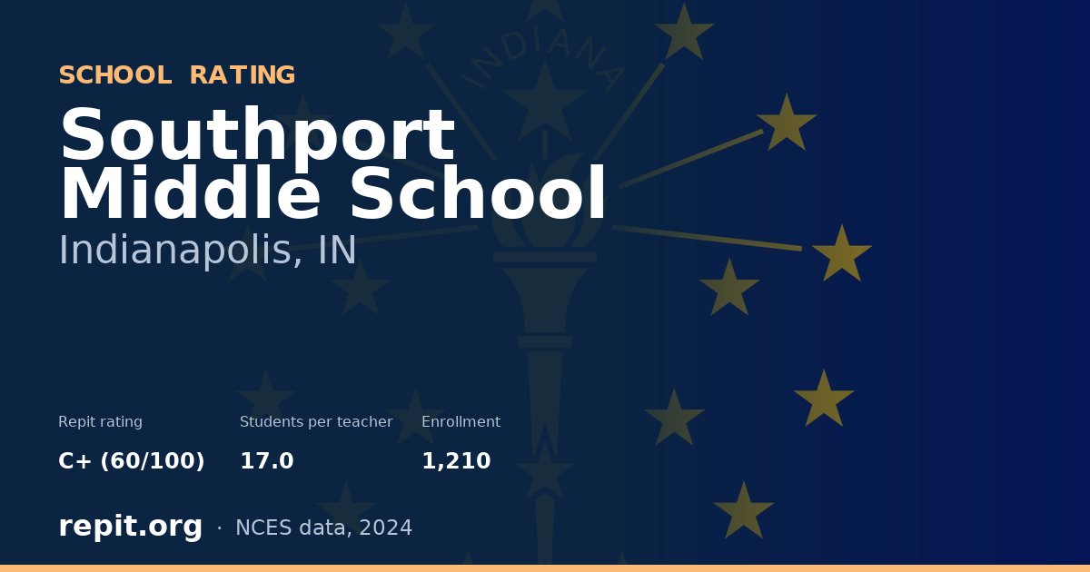 Southport Middle School, Indianapolis, IN — Repit school rating C+ (60/100)