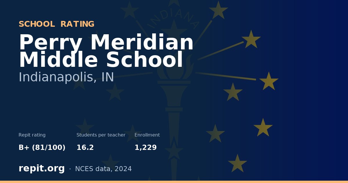 Perry Meridian Middle School, Indianapolis, IN — Repit school rating B+ (81/100)