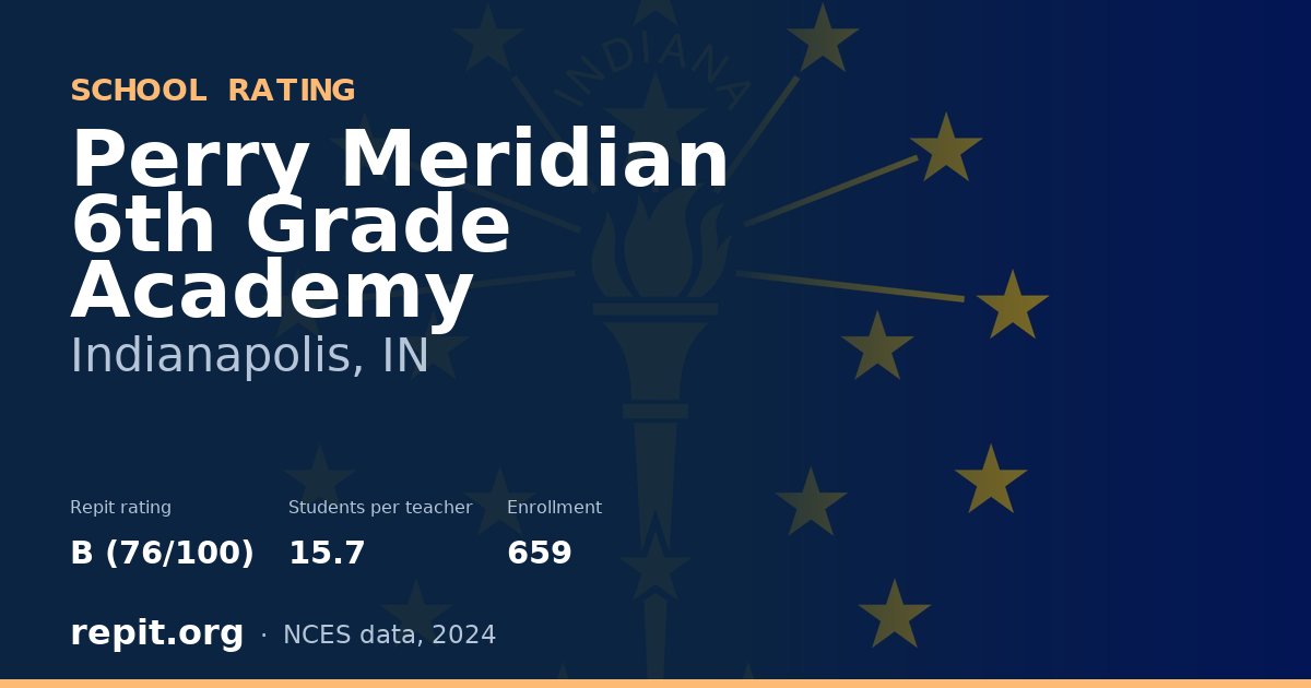 Perry Meridian 6th Grade Academy, Indianapolis, IN — Repit school rating B (76/100)