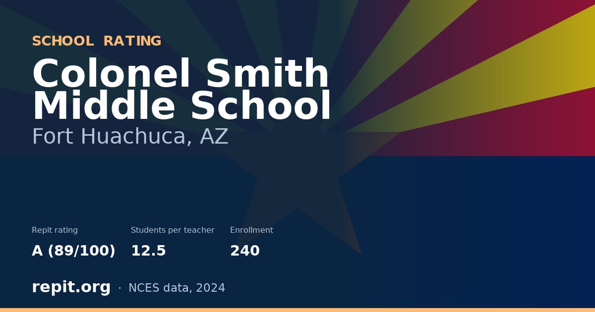 Colonel Smith Middle School, Fort Huachuca, AZ — Repit school rating A (89/100)