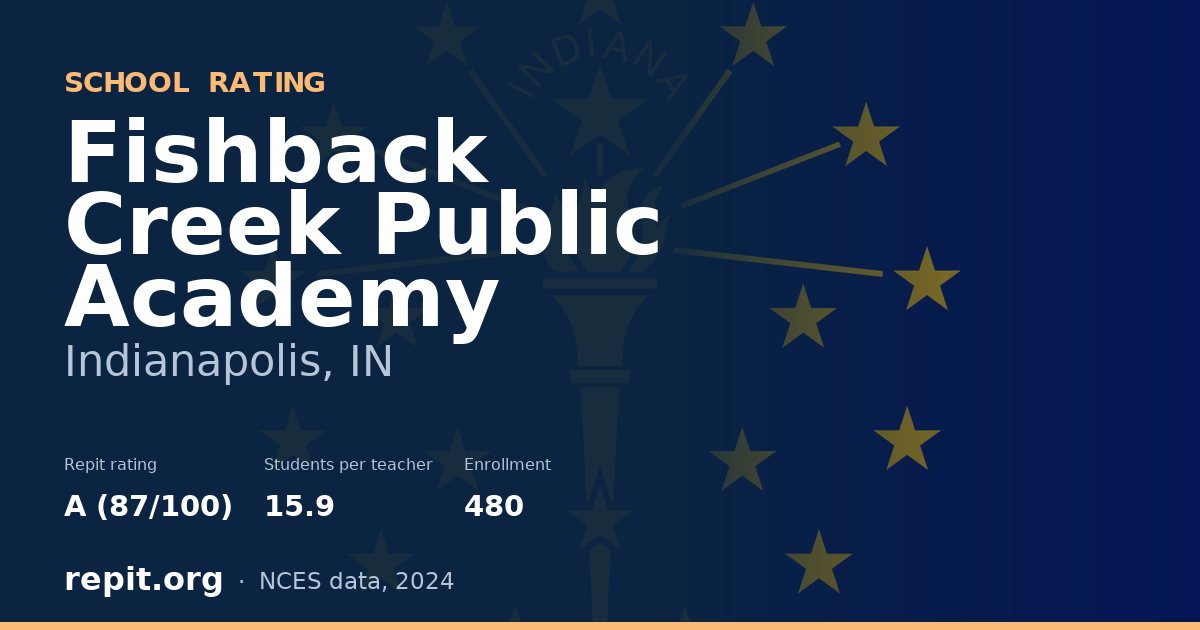 Fishback Creek Public Academy, Indianapolis, IN — Repit school rating A (87/100)