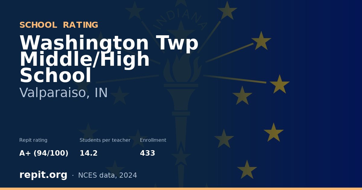 Washington Twp Middle/High School, Valparaiso, IN — Repit school rating A+ (94/100)