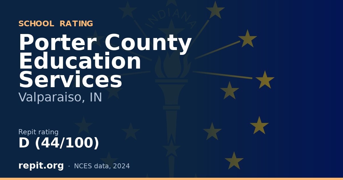 Porter County Education Services, Valparaiso, IN — Repit school rating D (44/100)
