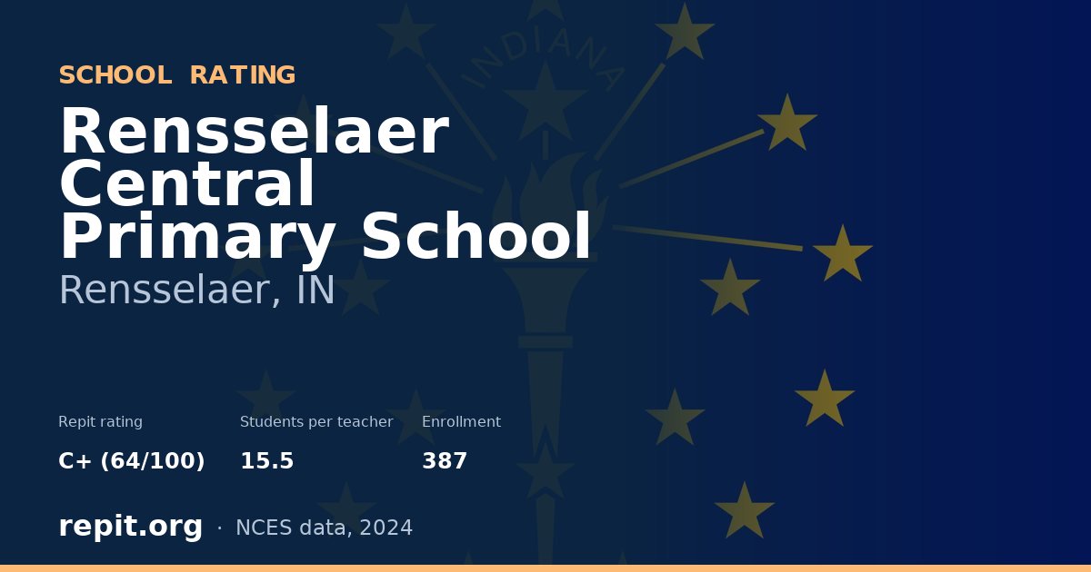 Rensselaer Central Primary School, Rensselaer, IN — Repit school rating C+ (64/100)