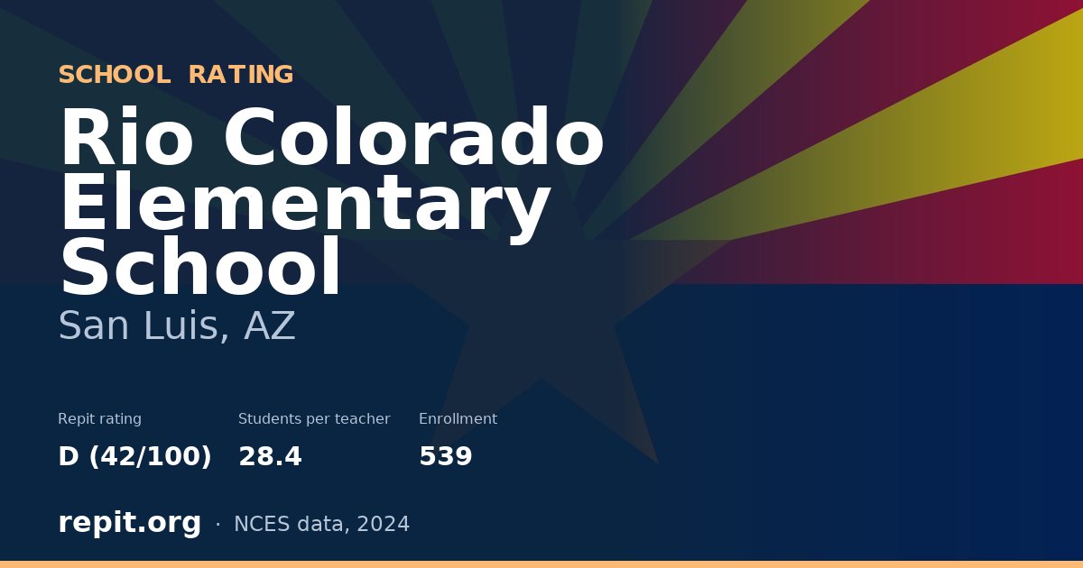 Rio Colorado Elementary School, San Luis, AZ — Repit school rating D (42/100)
