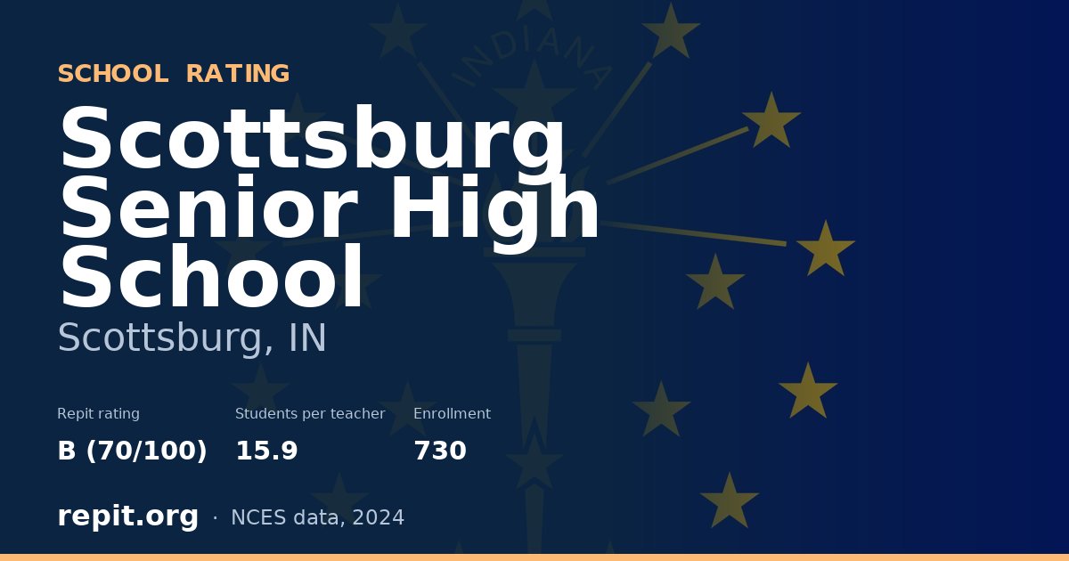 Scottsburg Senior High School, Scottsburg, IN — Repit school rating B (70/100)