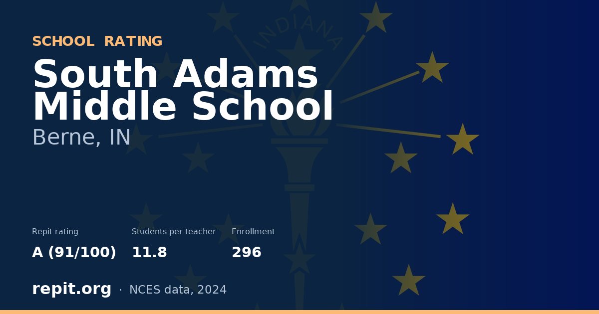 South Adams Middle School, Berne, IN — Repit school rating A (91/100)