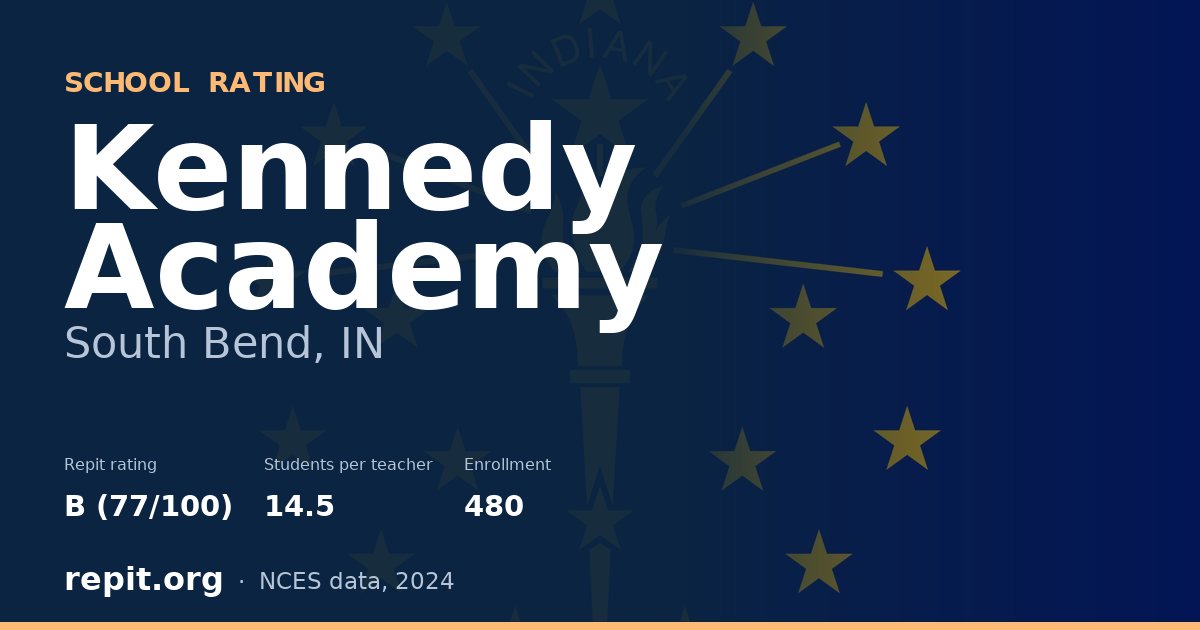 Kennedy Academy, South Bend, IN — Repit school rating B (77/100)