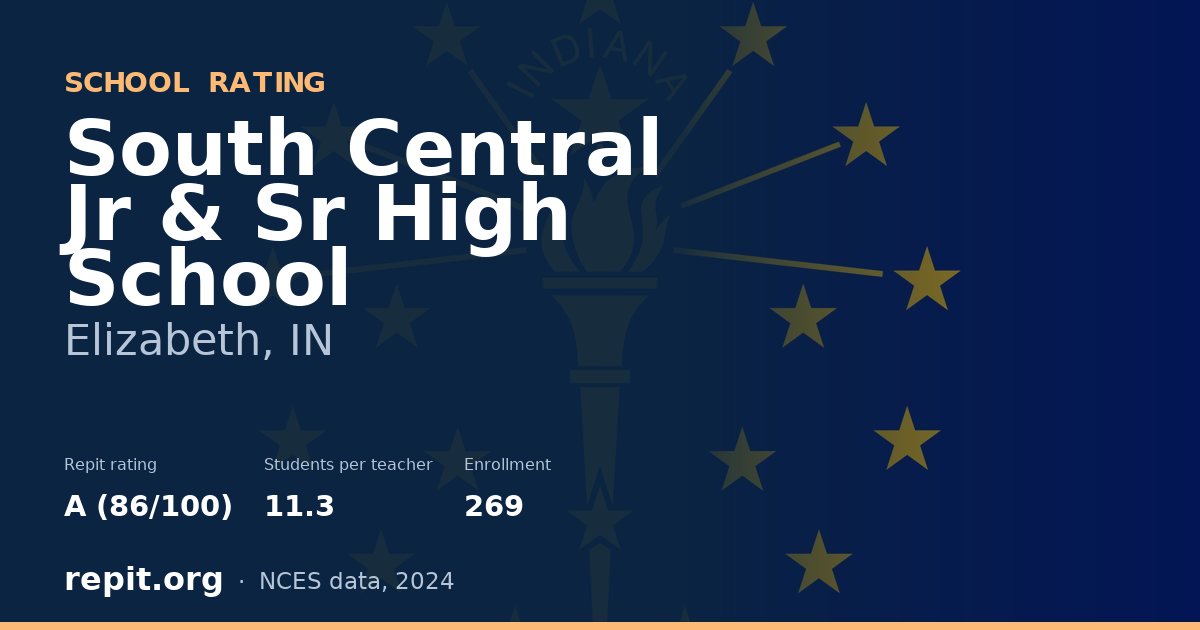 South Central Jr & Sr High School, Elizabeth, IN — Repit school rating A (86/100)