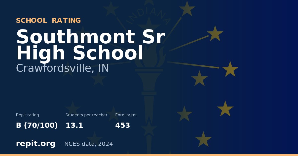 Southmont Sr High School, Crawfordsville, IN — Repit school rating B (70/100)