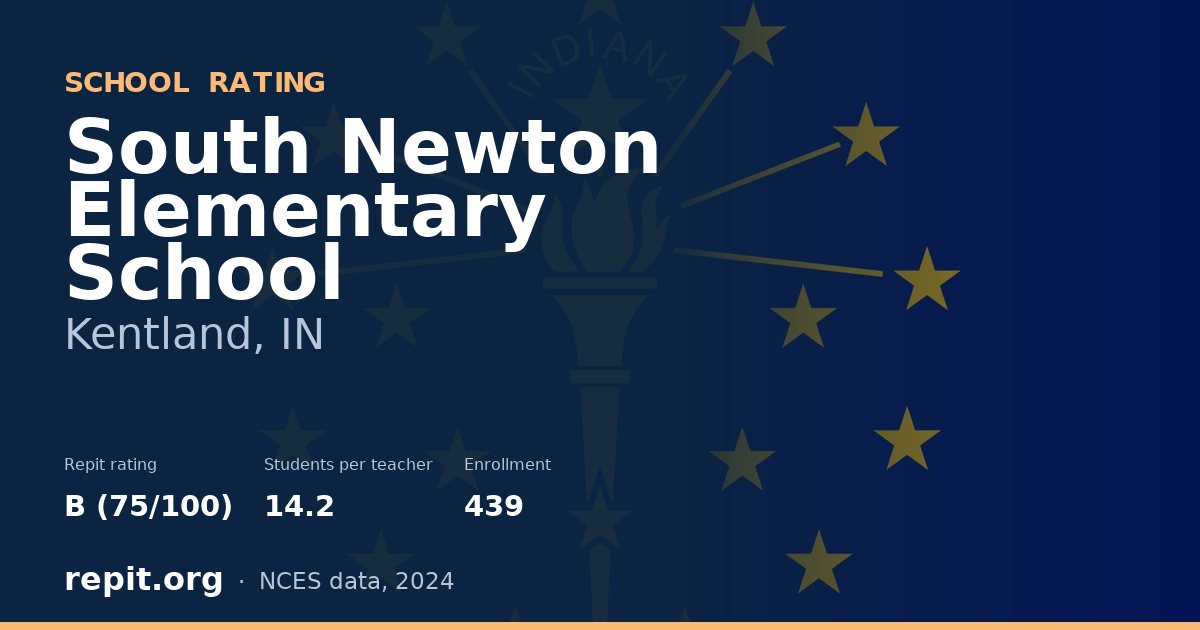 South Newton Elementary School, Kentland, IN — Repit school rating B (75/100)
