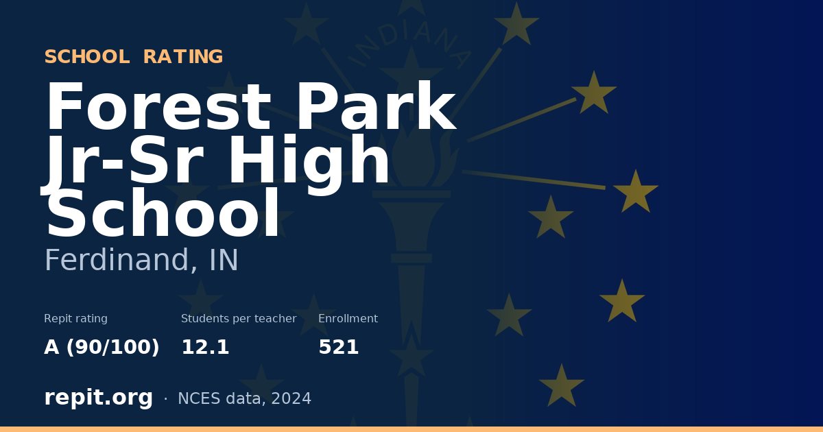 Forest Park Jr-Sr High School, Ferdinand, IN — Repit school rating A (90/100)