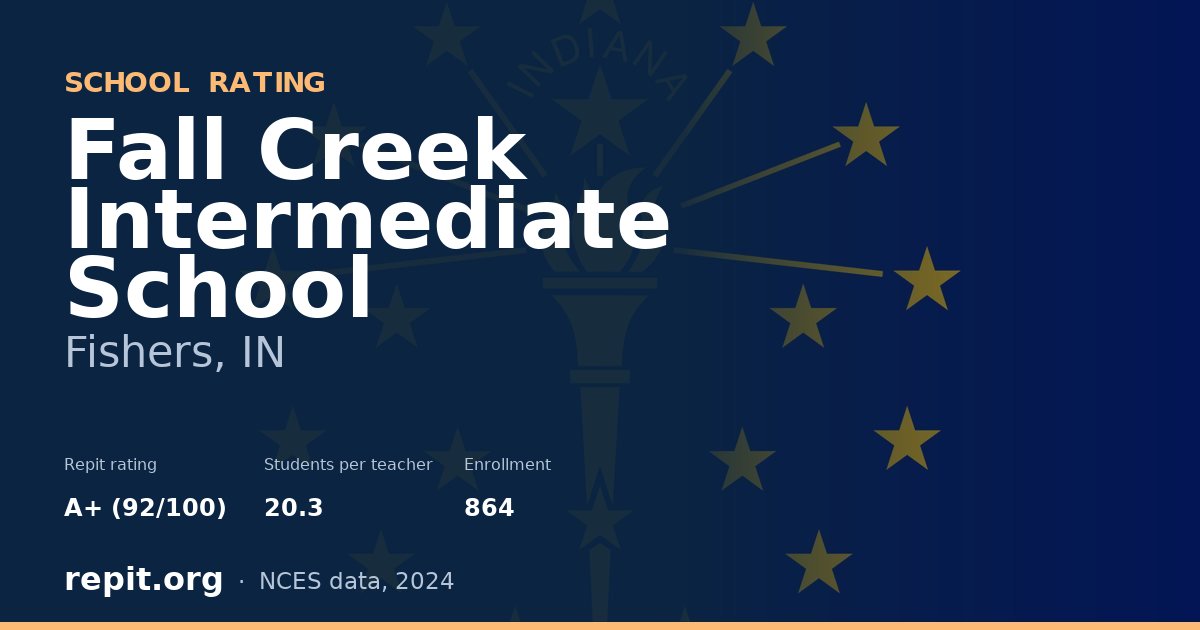 Fall Creek Intermediate School, Fishers, IN — Repit school rating A+ (92/100)