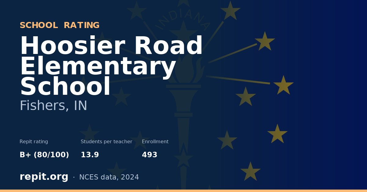 Hoosier Road Elementary School, Fishers, IN — Repit school rating B+ (80/100)