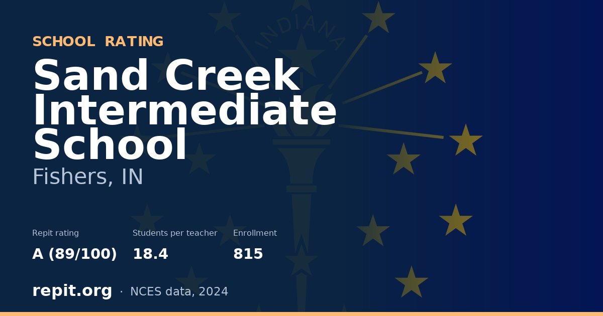 Sand Creek Intermediate School, Fishers, IN — Repit school rating A (89/100)