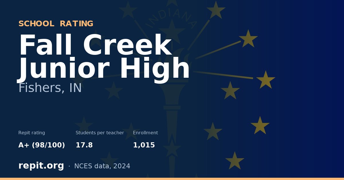 Fall Creek Junior High, Fishers, IN — Repit school rating A+ (98/100)