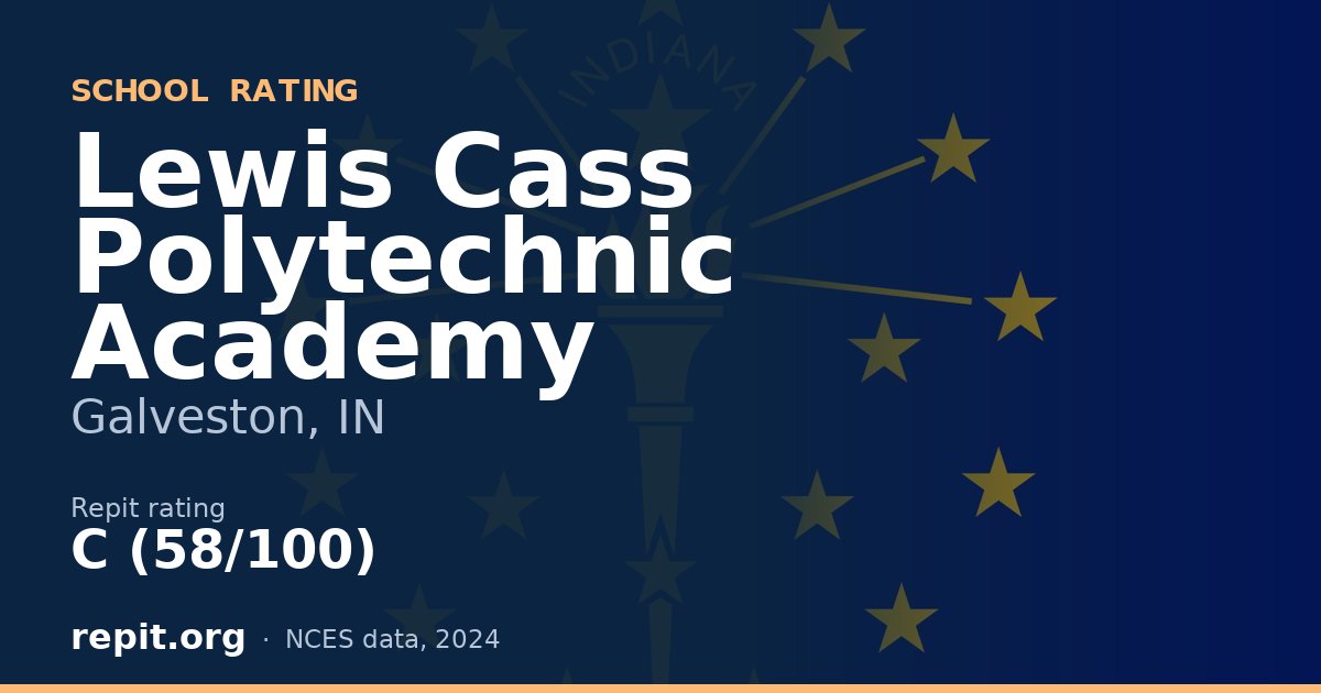 Lewis Cass Polytechnic Academy, Galveston, IN — Repit school rating C (58/100)