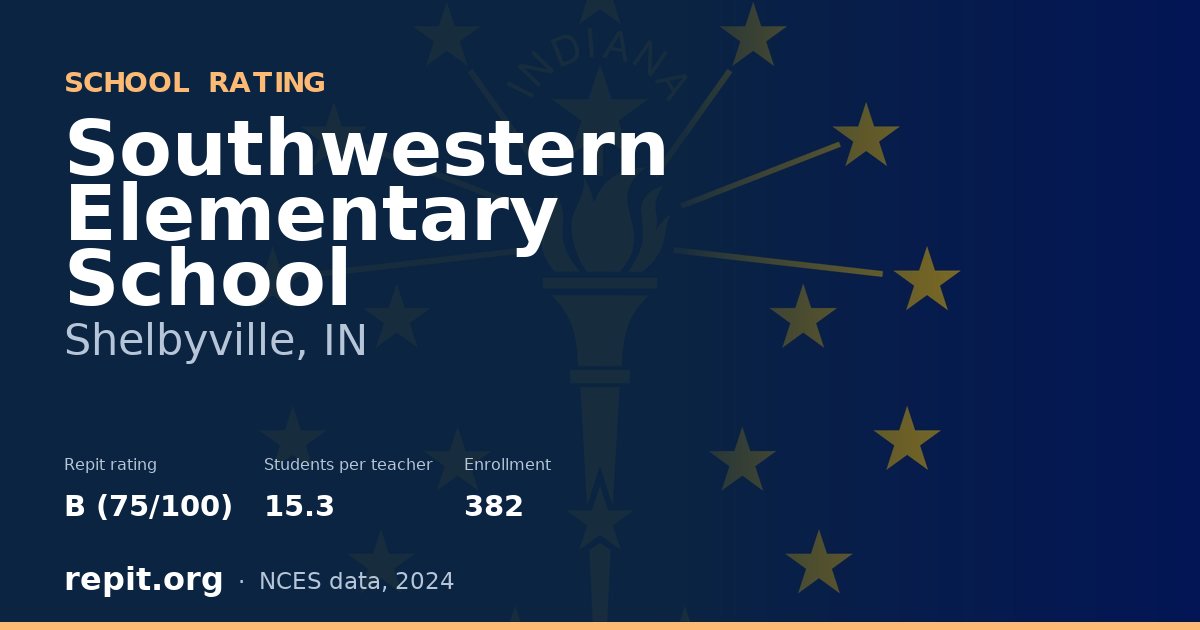 Southwestern Elementary School, Shelbyville, IN — Repit school rating B (75/100)