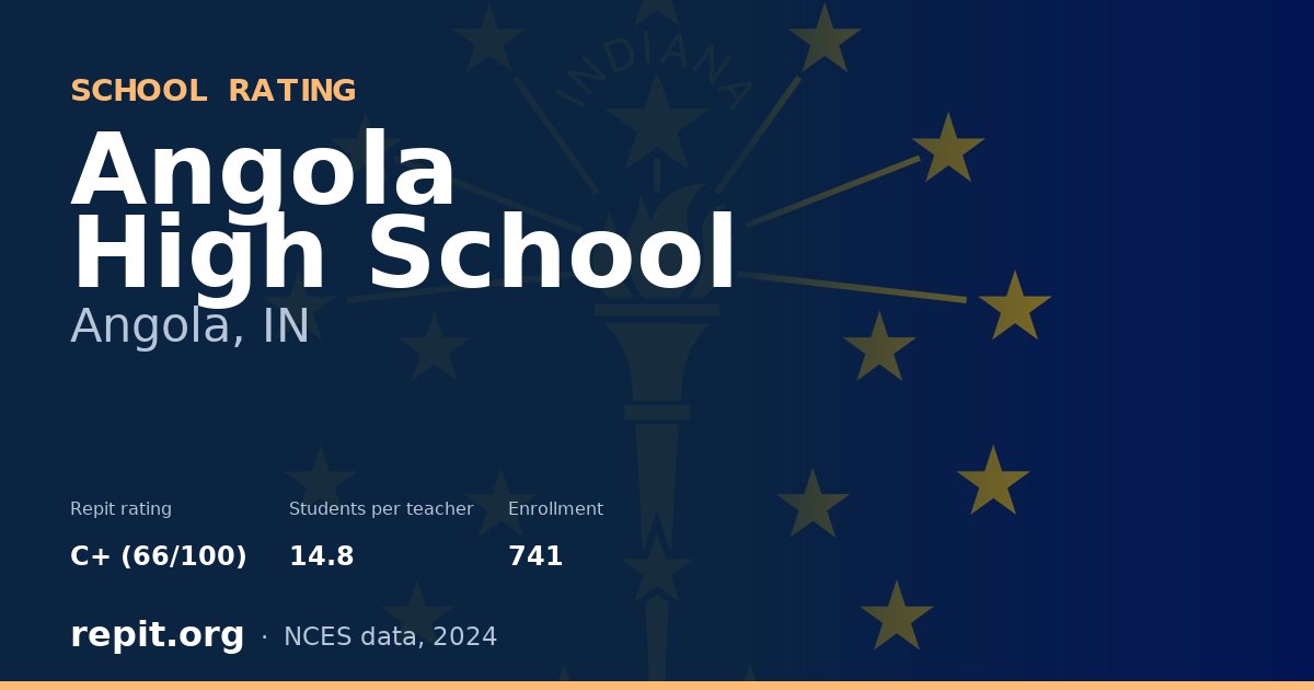 Angola High School, Angola, IN — Repit school rating C+ (66/100)