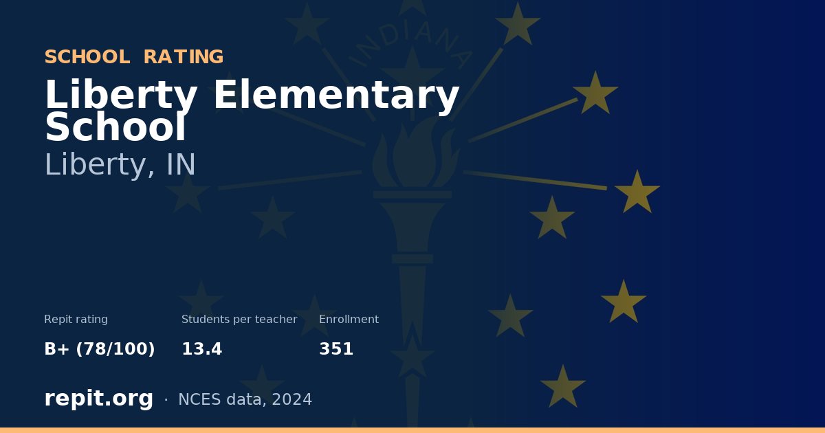 Liberty Elementary School, Liberty, IN — Repit school rating B+ (78/100)