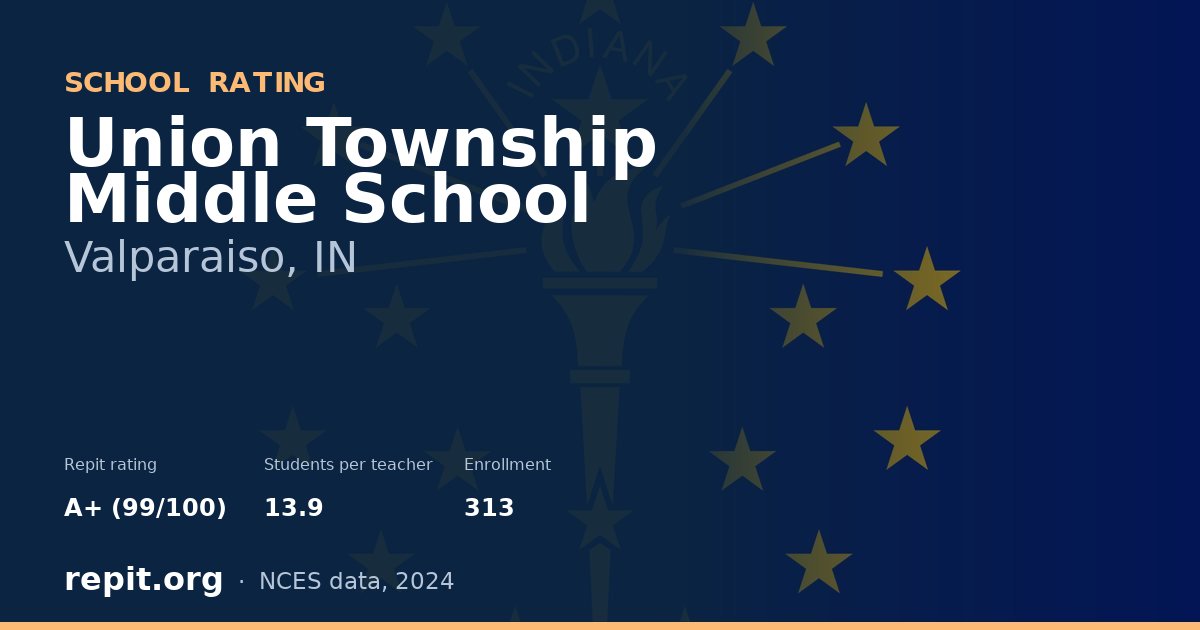 Union Township Middle School, Valparaiso, IN — Repit school rating A+ (99/100)