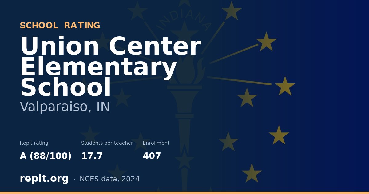 Union Center Elementary School, Valparaiso, IN — Repit school rating A (88/100)