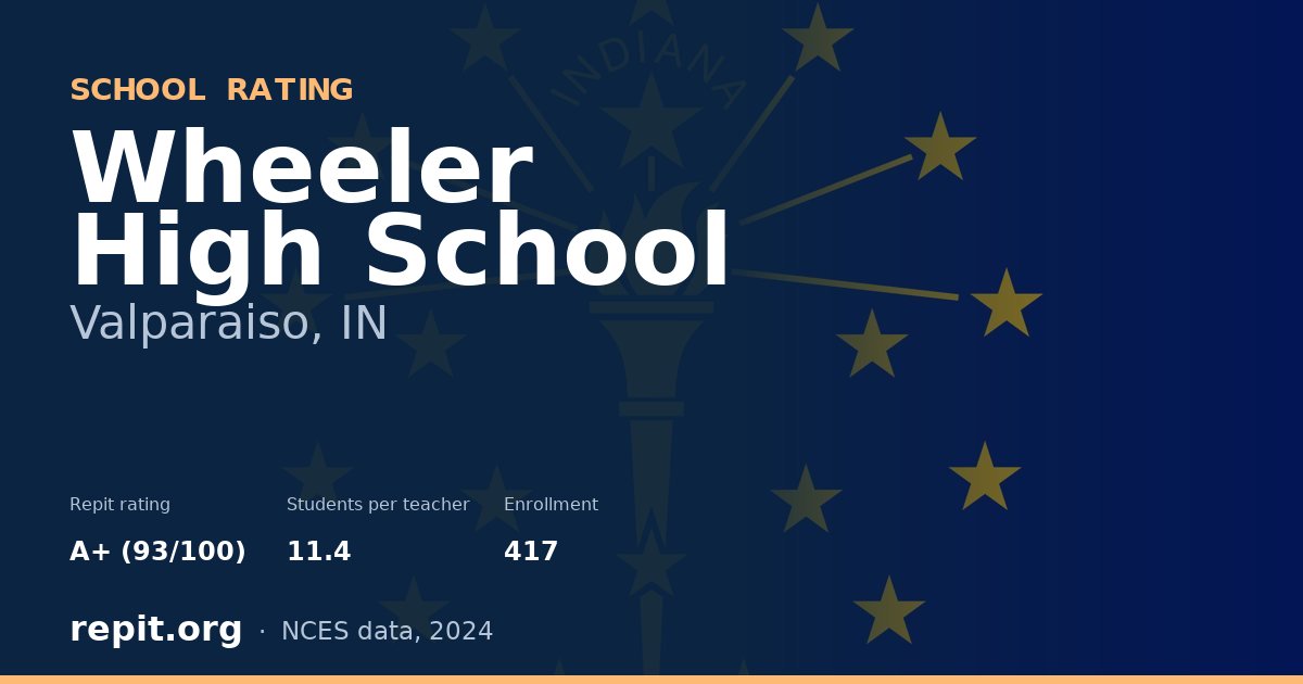Wheeler High School, Valparaiso, IN — Repit school rating A+ (93/100)