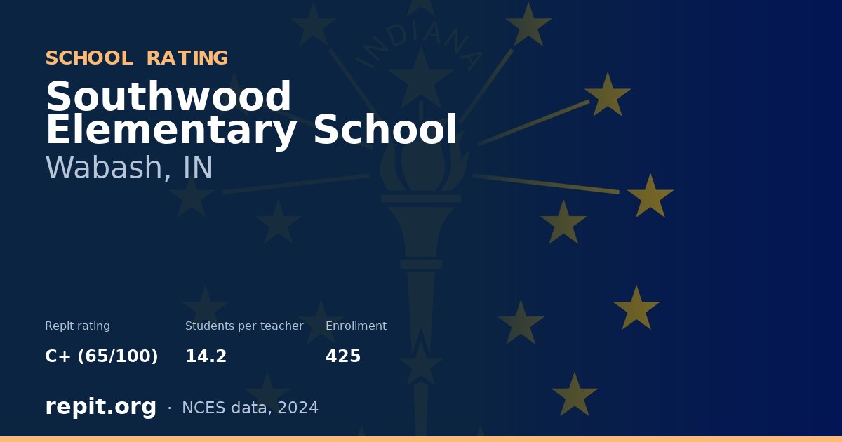 Southwood Elementary School, Wabash, IN — Repit school rating C+ (65/100)