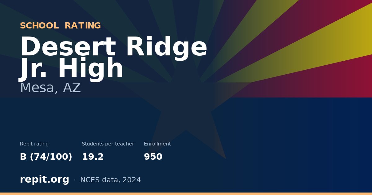 Desert Ridge Jr. High, Mesa, AZ — Repit school rating B (74/100)