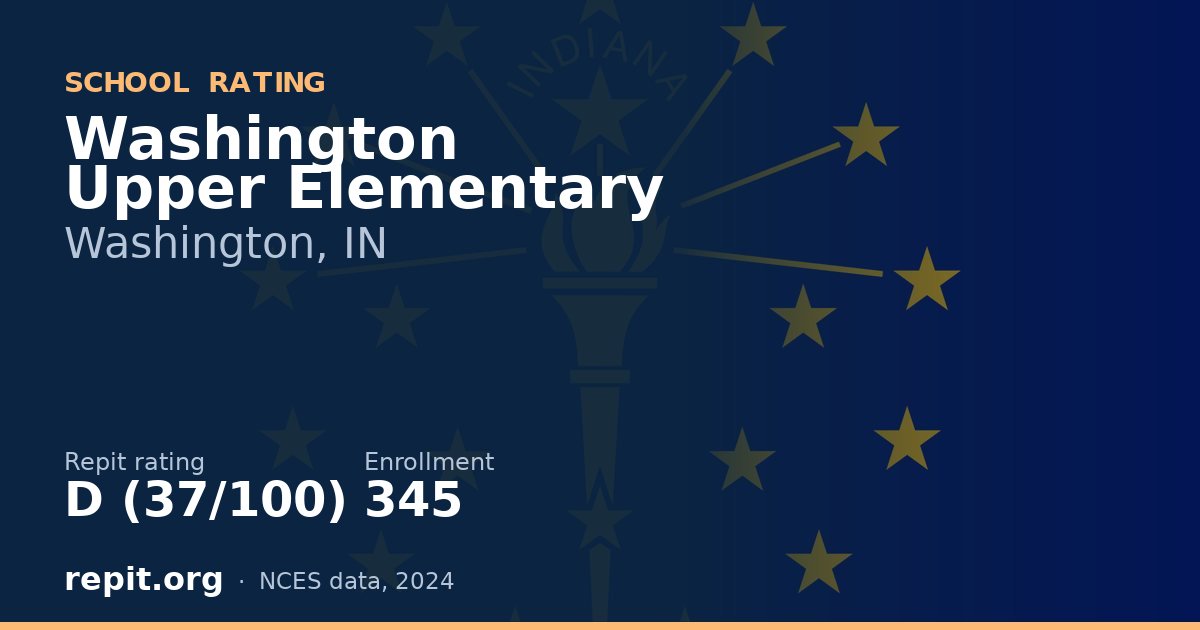 Washington Upper Elementary, Washington, IN — Repit school rating D (37/100)