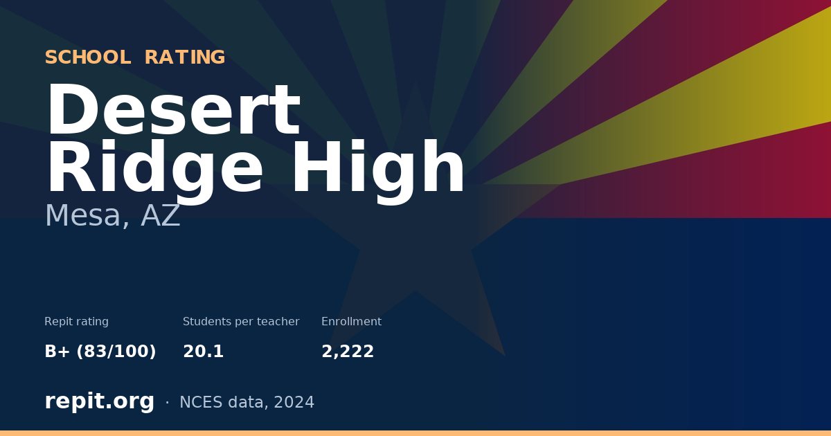 Desert Ridge High, Mesa, AZ — Repit school rating B+ (83/100)