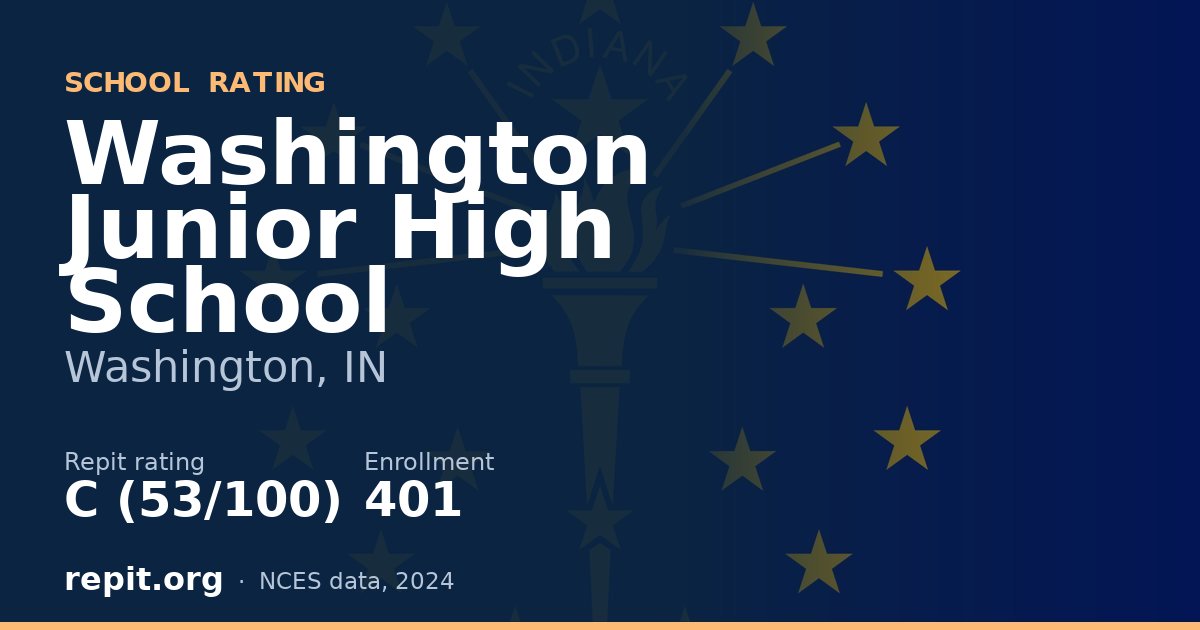 Washington Junior High School, Washington, IN — Repit school rating C (53/100)