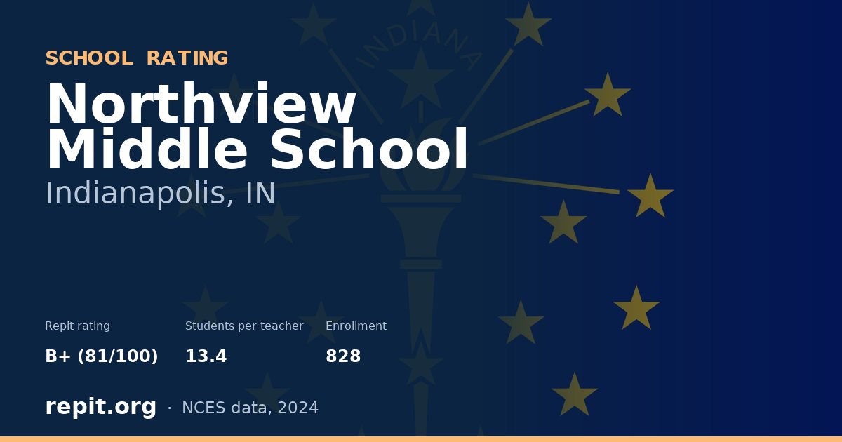 Northview Middle School, Indianapolis, IN — Repit school rating B+ (81/100)