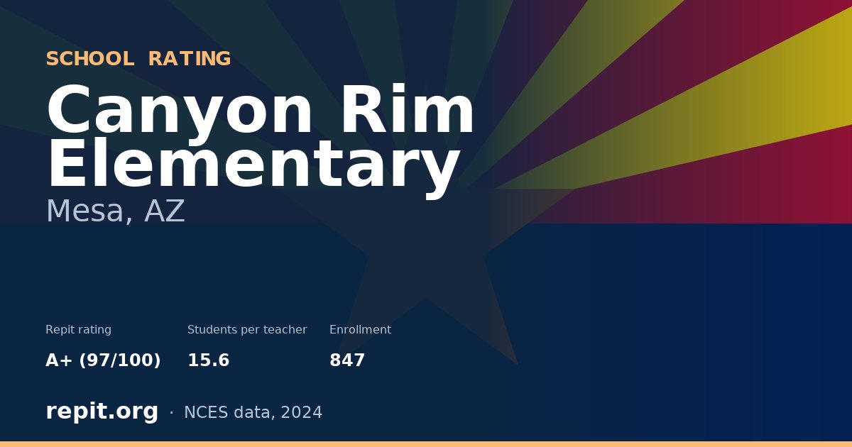 Canyon Rim Elementary, Mesa, AZ — Repit school rating A+ (97/100)