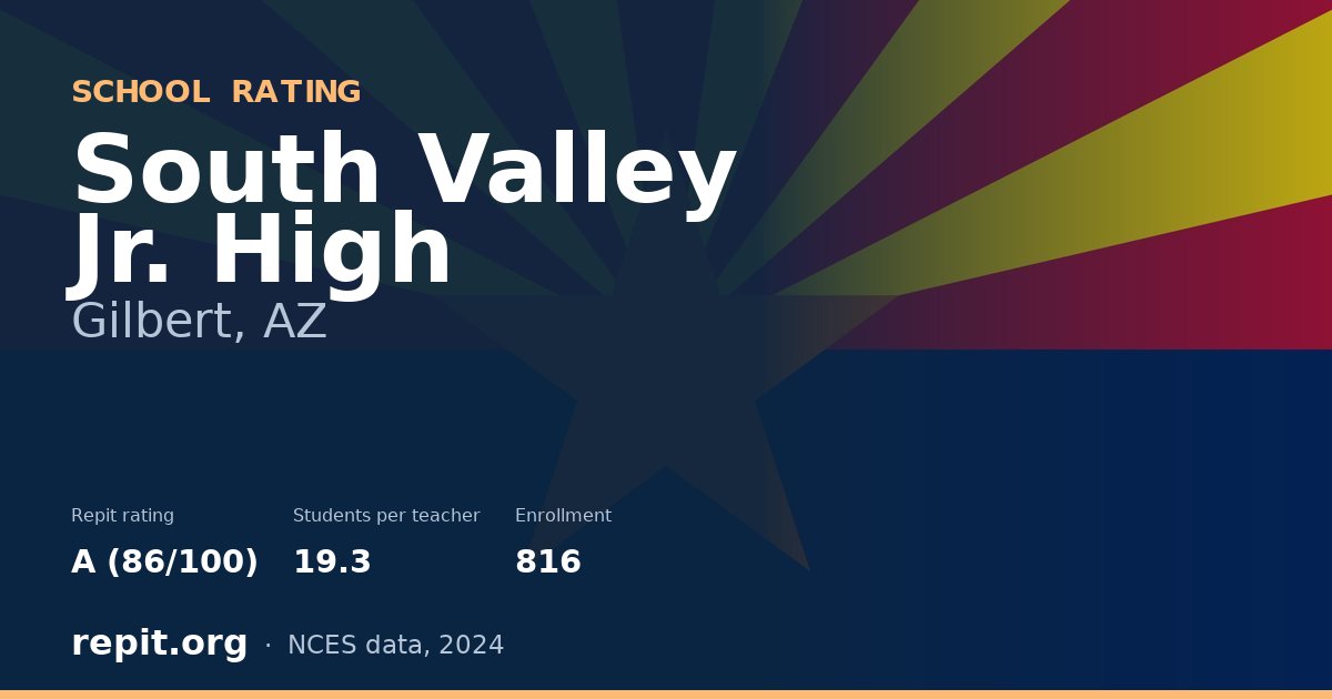 South Valley Jr. High, Gilbert, AZ — Repit school rating A (86/100)